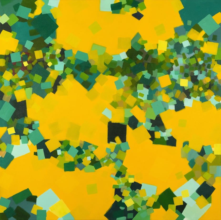 Samia Halaby, Six Golden Heroes (1)